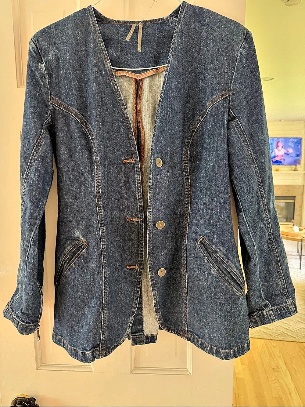 Antropologie Women's Denim Jacket in Blue Like New